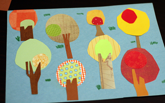 Whimsical paper trees for fall