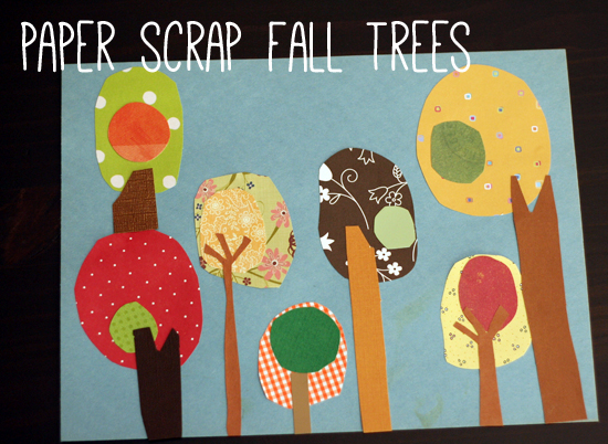 Paper Scrap Fall Trees Craft Project