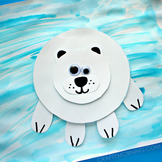 Paper Polar Bear on Ice