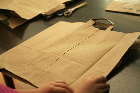Paper bag portfolio for kids