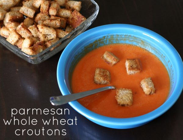 Kids in the kitchen: Parmesan whole wheat croutons