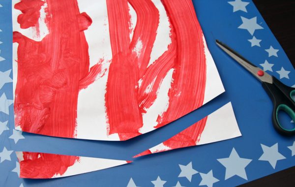 Making a painted patriotic banner