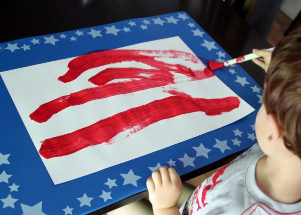 American flag painting for preschoolers