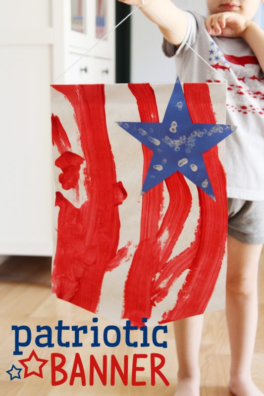 Paint a patriotic banner for the 4th of July!