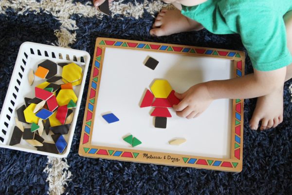 Pattern block shape play for kids
