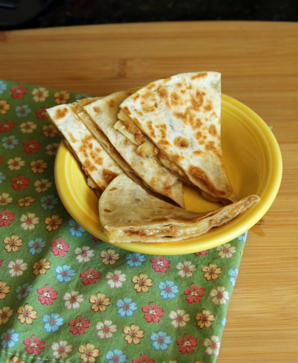 Peanut butter banana quesadilla for kids