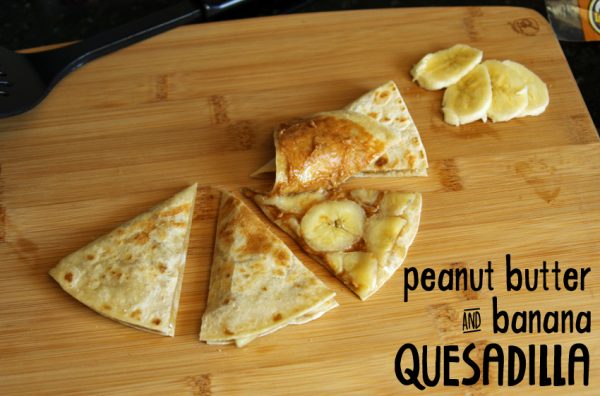 Peanut butter and banana quesadilla