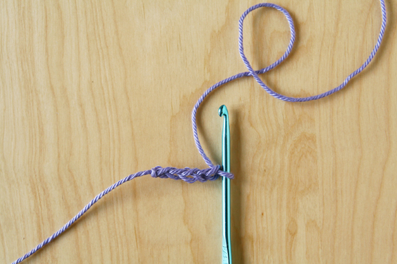 Stitching a Crochet Bunting 