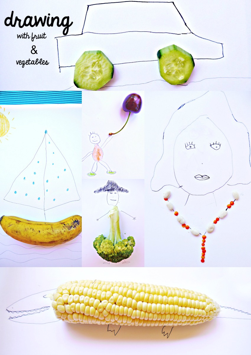 Drawing Activity With Fruits And Vegetables