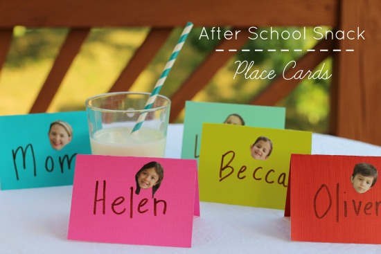 place cards after school snack