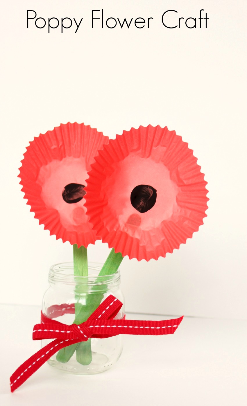 Poppy Cupcake Liner Flower Craft 