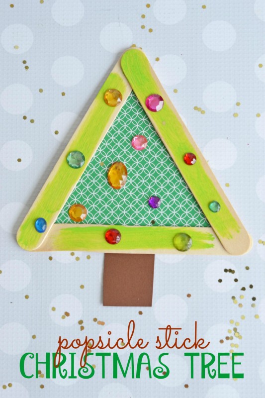 Popsicle Stick Christmas Trees - Kid Craft