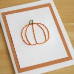 Pumpkin Stitched Greeting Card