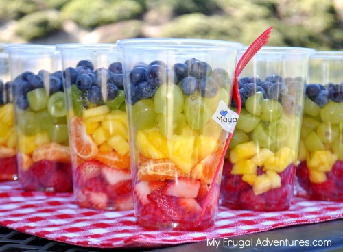 Rainbow fruit cups