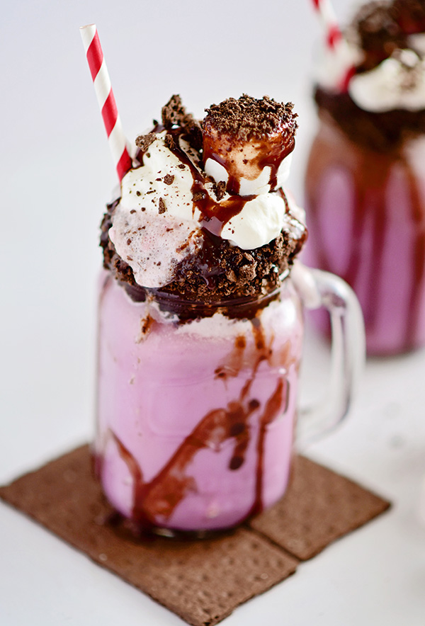 Raspberry S'mores Milkshake