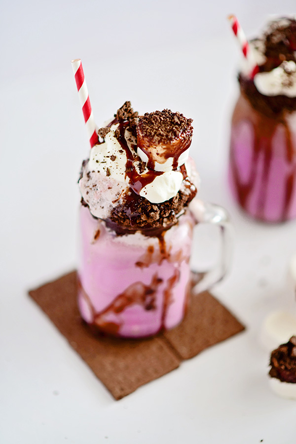 Raspberry S'mores Milkshake