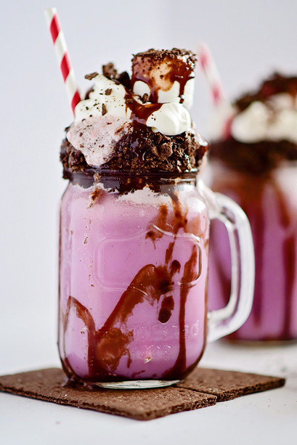 Raspberry S'mores Milkshake