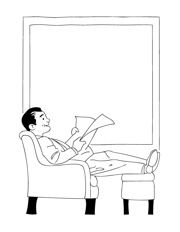 Reading Coloring Page