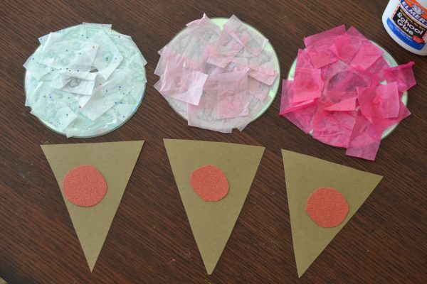 Recycled CD Ice Cream Kid Craft