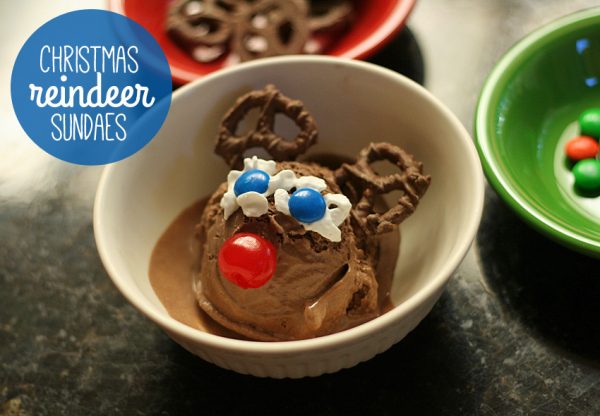 Christmas reindeer sundaes