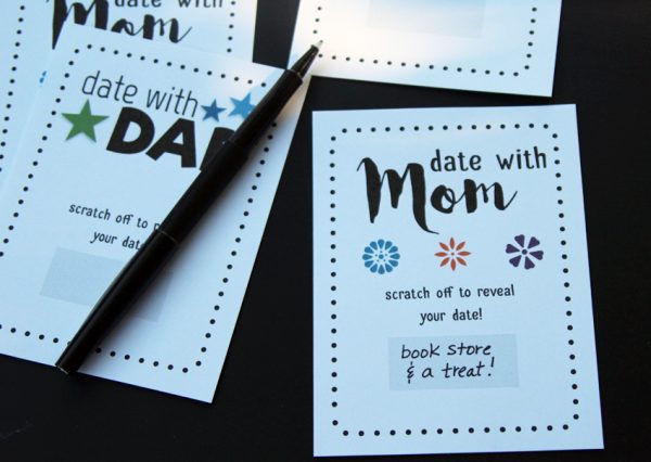 Scratch-off parent child date coupons