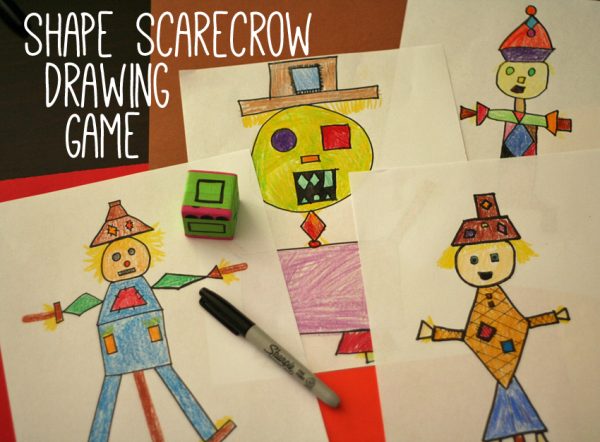 Shape scarecrows drawing game for kids