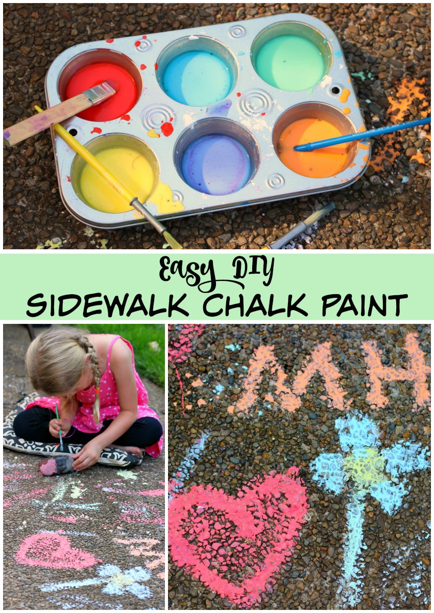 Easy DIY Sidewalk Chalk Paint Recipe! Perfect summer activities for kids