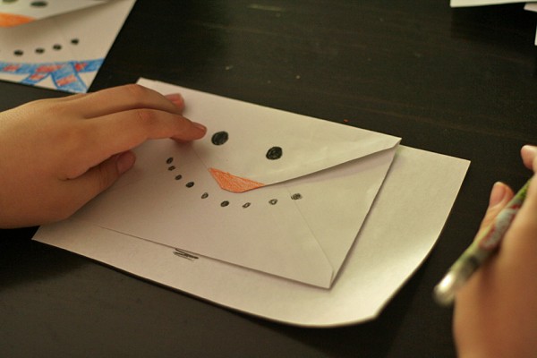 Smiling snowman envelope