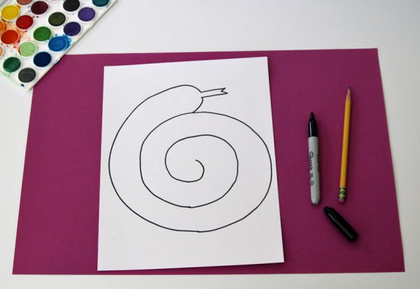 Drawing a spiral snake