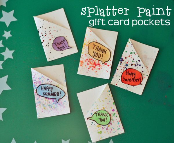 Splatter paint gift card pockets