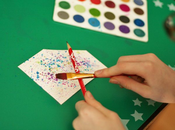 Splatter painting gift card pockets