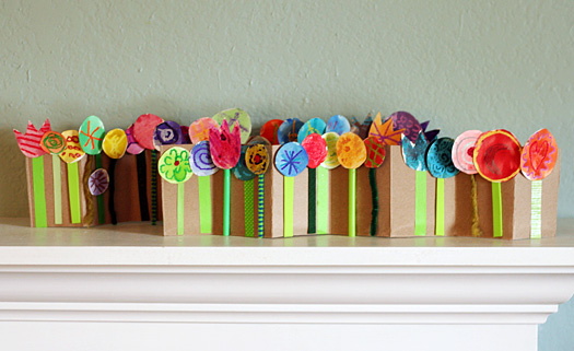 accordian fold spring flowers collage