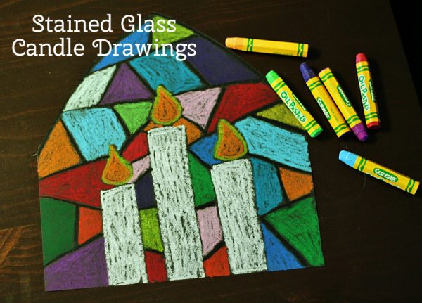 Stained Glass Candle Drawings