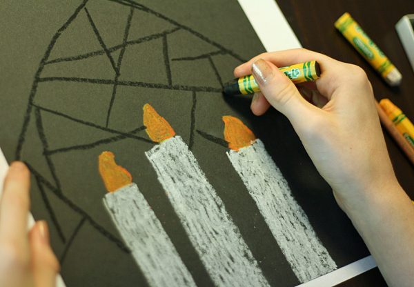 Stained glass candle art for kids