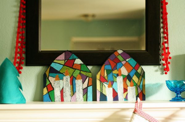 Stained glass candle art project