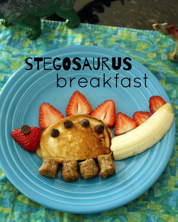 Fun stegosaurus pancake breakfast for kids