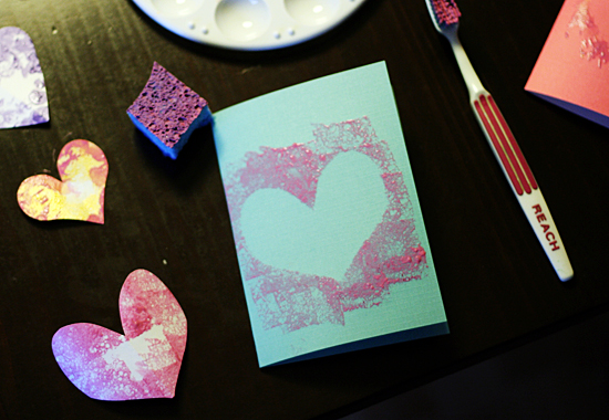 Simple Stenciled Heart Cards