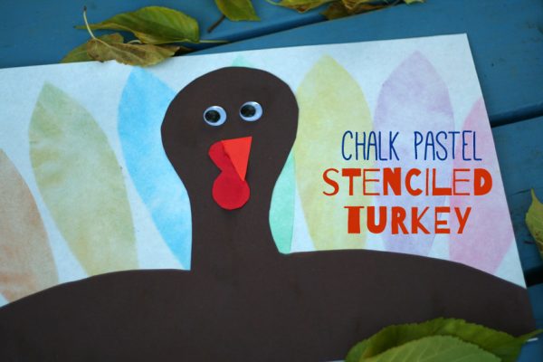Chalk Pastel Stenciled Turkeys
