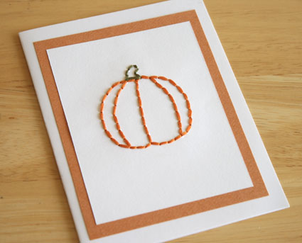 Stitched Pumpkin Card