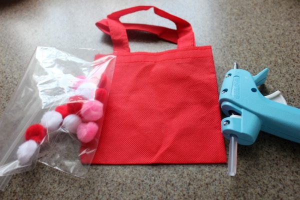 supplies for pom pom bag craft 