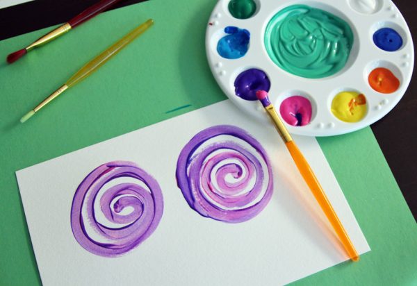 Simple flower painting for kids