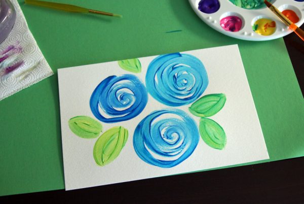 Swirly flowers and leaves painting