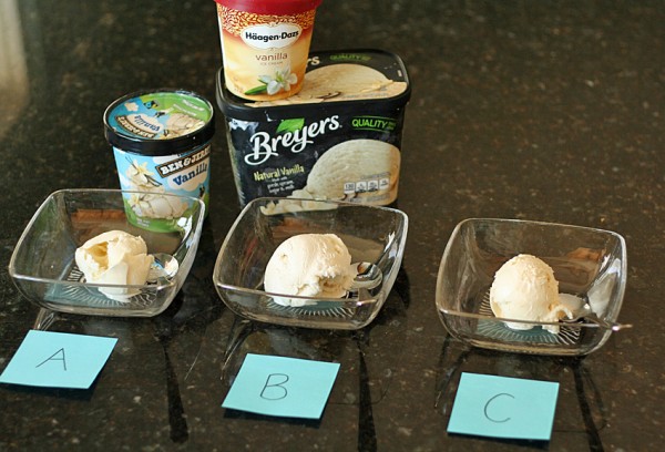 Vanilla ice cream taste test for kids
