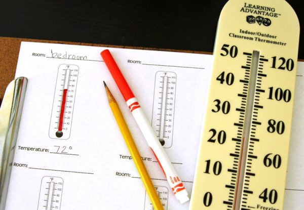 Temperatures Around the House - math and science activity