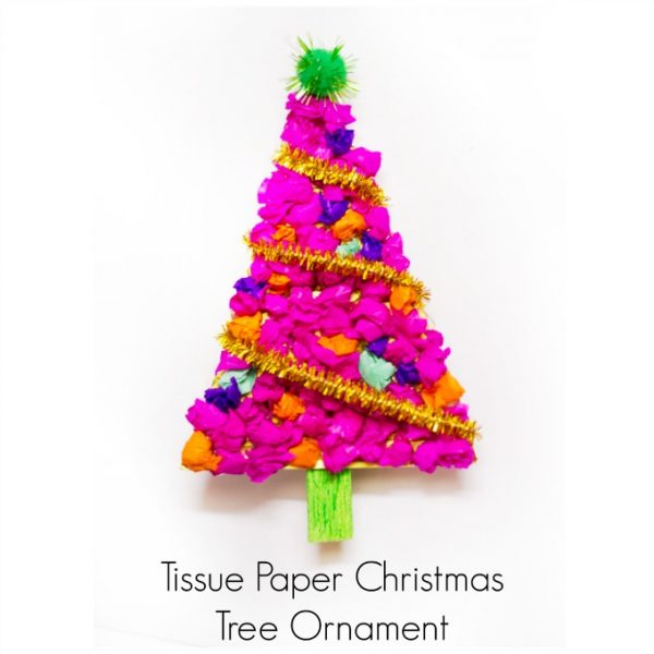 Tissue Paper Tree Ornament