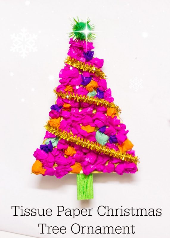 Tissue Paper Tree Ornament