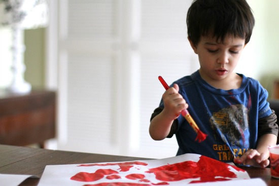 toddler boy painting