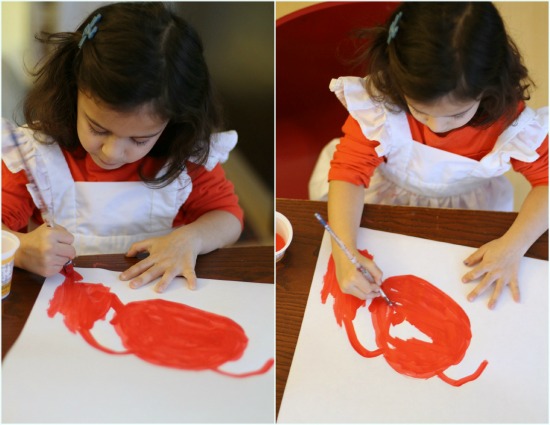 toddler girl painting