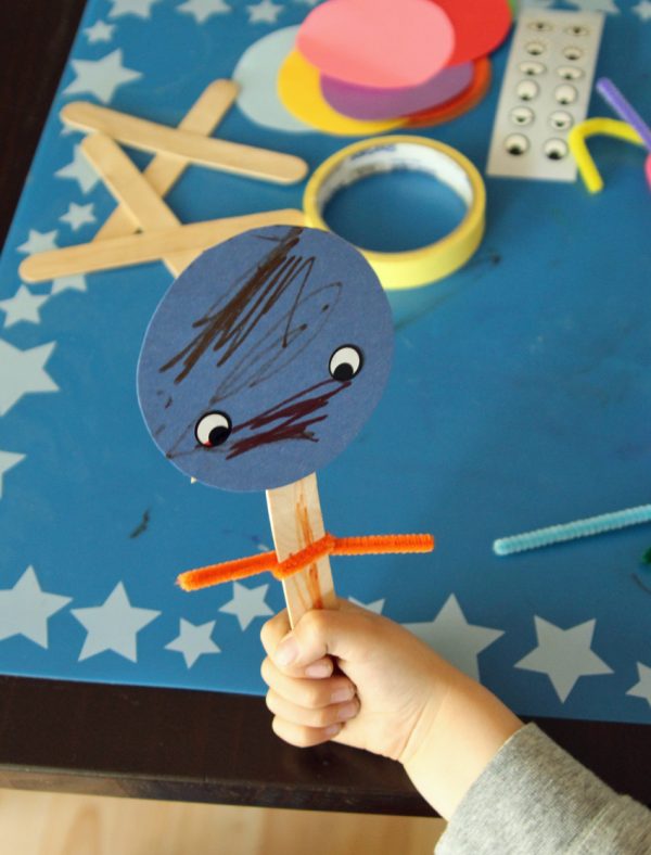 Craft stick and pipe cleaner puppets