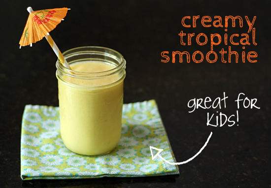 Creamy tropical smoothie for kids